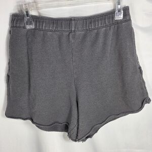 aerie Grey Cotton Elastic Waist Rolled Look Hem Shorts w/Pockets Size Medium